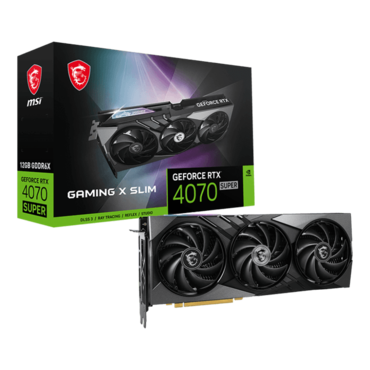 GeForce RTX™ 4070 SUPER 12G GAMING X SLIM, 2640 - 2655MHz, 12GB GDDR6X, Graphics Card