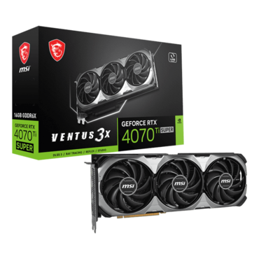 GeForce RTX™ 4070 Ti SUPER 16G VENTUS 3X, 2610 - 2625MHz, 16GB GDDR6X, Graphics Card
