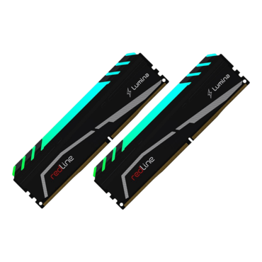 64GB (2 x 32GB) Redline Lumina DDR5 6400MT/s, CL30, Black, RGB LED, DIMM Memory