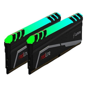 64GB (2 x 32GB) Redline Lumina DDR5 6400MT/s, CL32, Black, RGB LED, DIMM Memory
