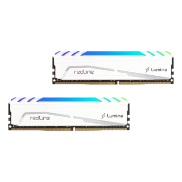 64GB (2 x 32GB) Redline Lumina White DDR5 6000MT/s, CL30, White, RGB LED, DIMM Memory