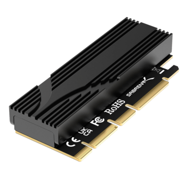 M.2 NVMe SSD to PCIe x16 Tool-Free Add-In Card with Heatsink