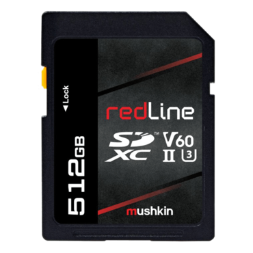 512GB Redline, 280 / 150 MB/s, UHS-II v60 SD, Memory Card - TAA Compliant
