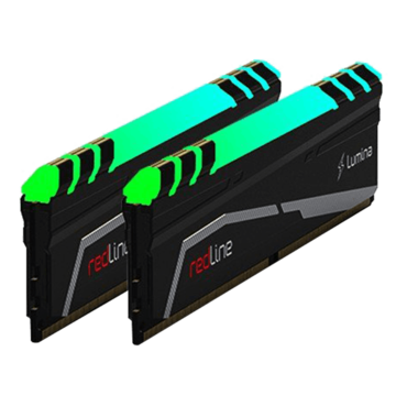 32GB (2 x 16GB) Redline Lumina DDR5 5600MT/s, CL28, Black, RGB LED, DIMM Memory
