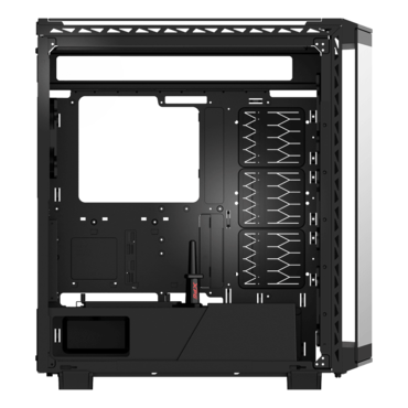 BATTLECRUISER II, Tempered Glass, No PSU, E-ATX, Black, Mid Tower Case