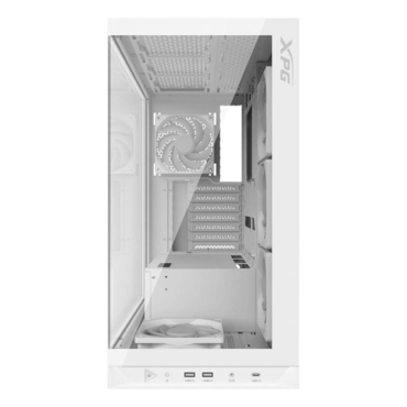 INVADER X, Tempered Glass, No PSU, ATX, White, Mid Tower Case