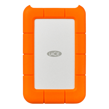 2TB LaCie Rugged USB-C, USB-C 3.2 Gen 1, Portable, Orange, External Hard Drive