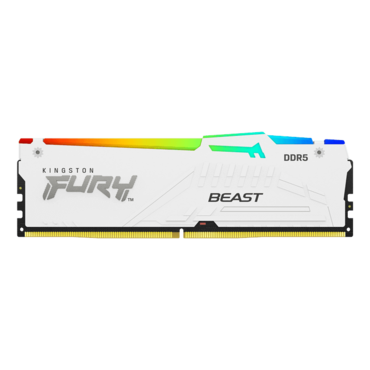 32GB FURY Beast DDR5 6400MHz, EXPO, CL32, White, RGB LED, DIMM Memory