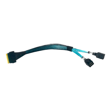 SlimSAS 8i SFF-8654 to 2 X Mini SAS SFF-8643 Cable - 250mm