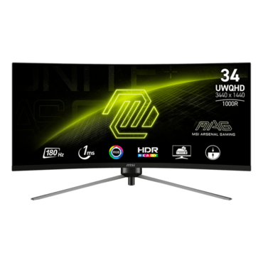 MAG 345CQR, Curved, 34&quot; VA, 3440 x 1440 (UWQHD), 1 ms, 180Hz, FreeSync™ Premium Gaming Monitor