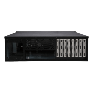 RM-3U8G1043, 4x 3.5"/2.5" Hotswap Bays, No PSU, E-ATX, Black, 3U Chassis