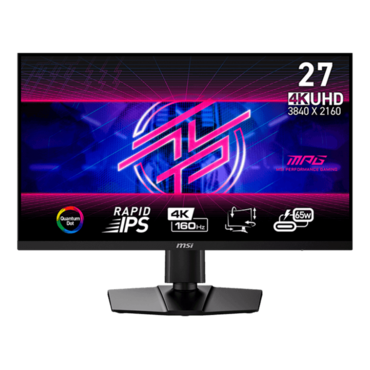 MPG 274URF QD, DisplayHDR™ 400, 27&quot; Rapid IPS, 3840 x 2160 (4K UHD), 0.5 ms, 160Hz, FreeSync™ Premium Gaming Monitor