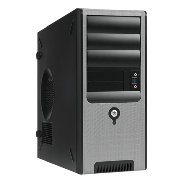 C583, 450W PSU, ATX, Black/Silver, Mid Tower Case - TAA Compliant