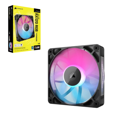 iCUE LINK RX120 RGB 120mm, RGB LEDs, 2100 RPM, 73.5 CFM, 36 dBA, Cooling Fan
