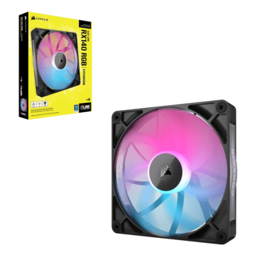 iCUE LINK RX140 RGB 140mm, RGB LEDs, 1700 RPM, 94.7 CFM, 36 dBA, Cooling Fan