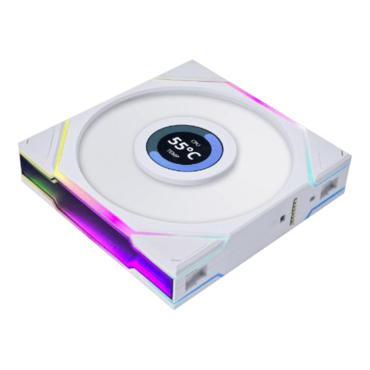UNI FAN TL LCD 120 3 x 120mm, White, w/ Controller, ARGB LEDs, 1900 RPM, 62 CFM, 27 dBA, Cooling Fans