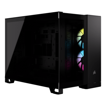2500X RGB, Tempered Glass, No PSU, microATX, Black, Mid Tower Case