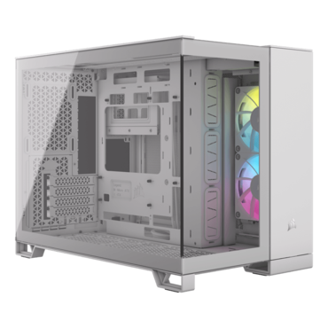 2500X RGB, Tempered Glass, No PSU, microATX, White, Mid Tower Case