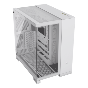 6500X, Tempered Glass, No PSU, ATX, White, Mid Tower Case