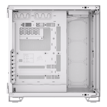 6500X, Tempered Glass, No PSU, ATX, White, Mid Tower Case