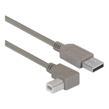 CAA-90LB-05M, Right Angle USB Cable, Straight A Male / Left Angle B Male, 0.5m