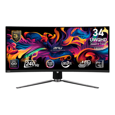 MPG 341CQPX QD-OLED, Curved, 34.18&quot; QD-OLED, 3440 x 1440 (UWDQHD), 0.03 ms, 240Hz, Gaming Monitor