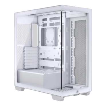3500X Tempered Glass, No PSU, E-ATX, White, Mid Tower Case