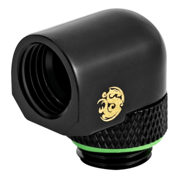 G1/4" Matte Black Rotary 90-Degree IG1/4" Extender (Compact Version)