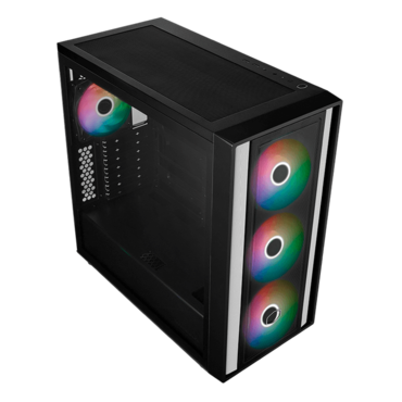 MasterBox 600, Tempered Glass, No PSU, E-ATX, Black, Mid Tower Case