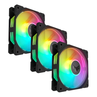TUF Gaming TR120 ARGB Reverse 3 x 120mm, ARGB LEDs, 2000 RPM, 76.3 CFM, 29 dBA, Cooling Fans