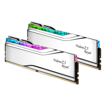 96GB (2 x 48GB) Trident Z5 Royal DDR5 6400MT/s, CL32, Silver, RGB LED, DIMM Memory - TAA Compliant