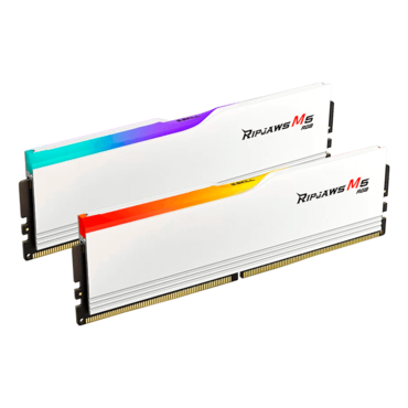 64GB (2 x 32GB) Ripjaws M5 RGB DDR5 6000MT/s, CL32, White, RGB LED, DIMM Memory - TAA Compliant
