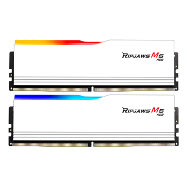 64GB (2 x 32GB) Ripjaws M5 RGB DDR5 6000MT/s, CL32, White, RGB LED, DIMM Memory - TAA Compliant
