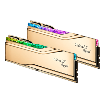 32GB (2 x 16GB) Trident Z5 Royal DDR5 6400MT/s, CL30, Gold, RGB LED, DIMM Memory - TAA Compliant