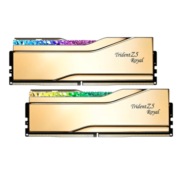 32GB (2 x 16GB) Trident Z5 Royal DDR5 6400MT/s, CL30, Gold, RGB LED, DIMM Memory - TAA Compliant