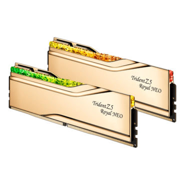 32GB (2 x 16GB) Trident Z5 Royal Neo DDR5 6400MT/s, CL30, Gold, RGB LED, DIMM Memory - TAA Compliant