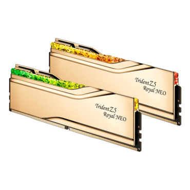 32GB (2 x 16GB) Trident Z5 Royal Neo DDR5 6000MT/s, CL28, Gold, RGB LED, DIMM Memory - TAA Compliant