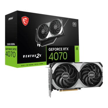 GeForce RTX™ 4070 VENTUS 2X E1 12G OC, 2505 - 2520MHz, 12GB GDDR6, Graphics Card