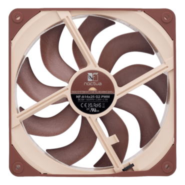 NF-A14x25 G2 140mm, 1500 RPM, 91.58 CFM, 24.8 dBA, Cooling Fan