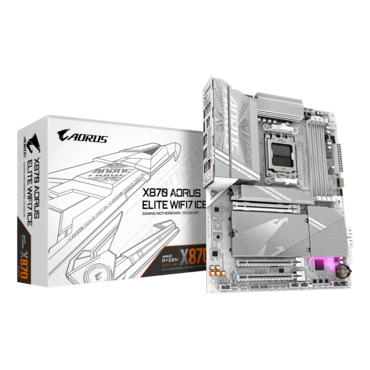 X870 AORUS ELITE WIFI7 ICE, AMD X870 Chipset, AM5, ATX Motherboard
