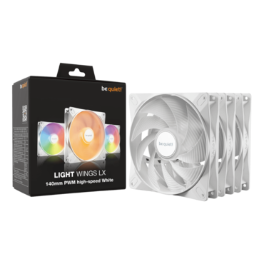 Light Wings LX High-Speed 3 x 140mm, White, RGB LEDs, 1800 RPM, 75.3 CFM, 30.5 dBA, Cooling Fan