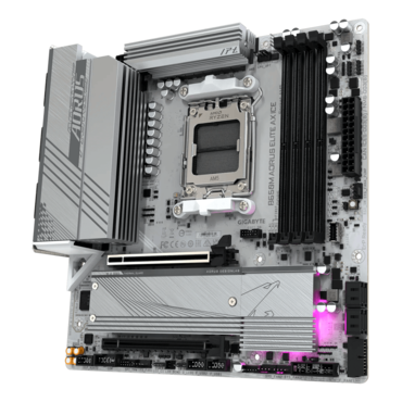 B650M AORUS ELITE AX ICE, AMD B650 Chipset, AM5, microATX Motherboard