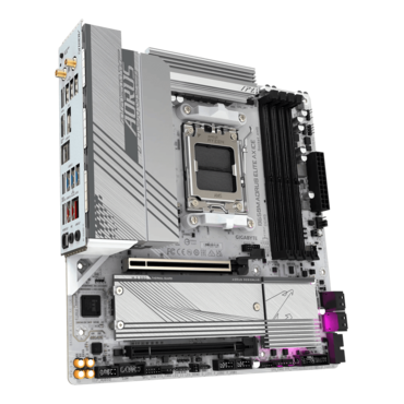 B650M AORUS ELITE AX ICE, AMD B650 Chipset, AM5, microATX Motherboard