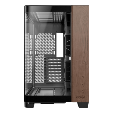 C8 CURVE WOOD, Tempered Glass, No PSU, E-ATX, Black, Full Tower Case