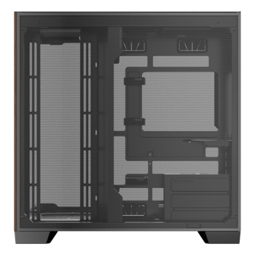 C8 CURVE WOOD, Tempered Glass, No PSU, E-ATX, Black, Full Tower Case