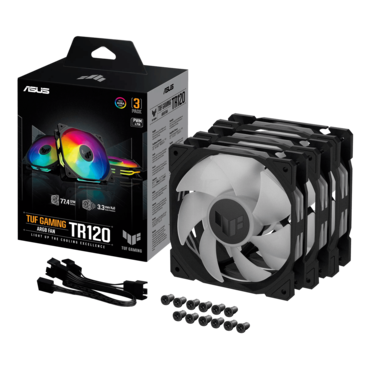 TUF Gaming TR120 ARGB 3 x 120mm, ARGB LEDs, 2000 RPM, 77.4 CFM, 29 dBA, Cooling Fans