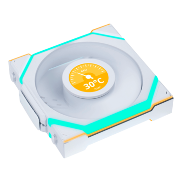 UNI FAN SL Wireless LCD 120 Reverse Blade 120mm, White, ARGB LEDs, 1900 RPM, 51.45 CFM, 31 dBA, Cooling Fan