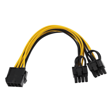EPS-2XPCIE8-20CM, CPU EPS 8 pin to 2 PCI-e 8 (6+2) pin PCI Express Graphics Card Power Splitter Cable, 20cm