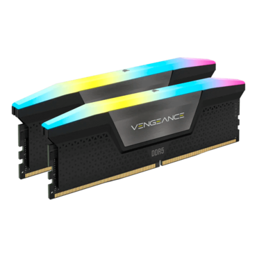 32GB (2 x 16GB) VENGEANCE® RGB DDR5 6400MHz, CL36, Black, RGB LED, DIMM Memory