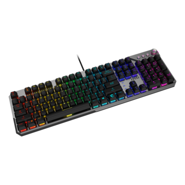 STRIKE 600, Per Key RGB, Kailh Midnight Pro Silent Tactile, Wired, Black, Mechanical Gaming Keyboard